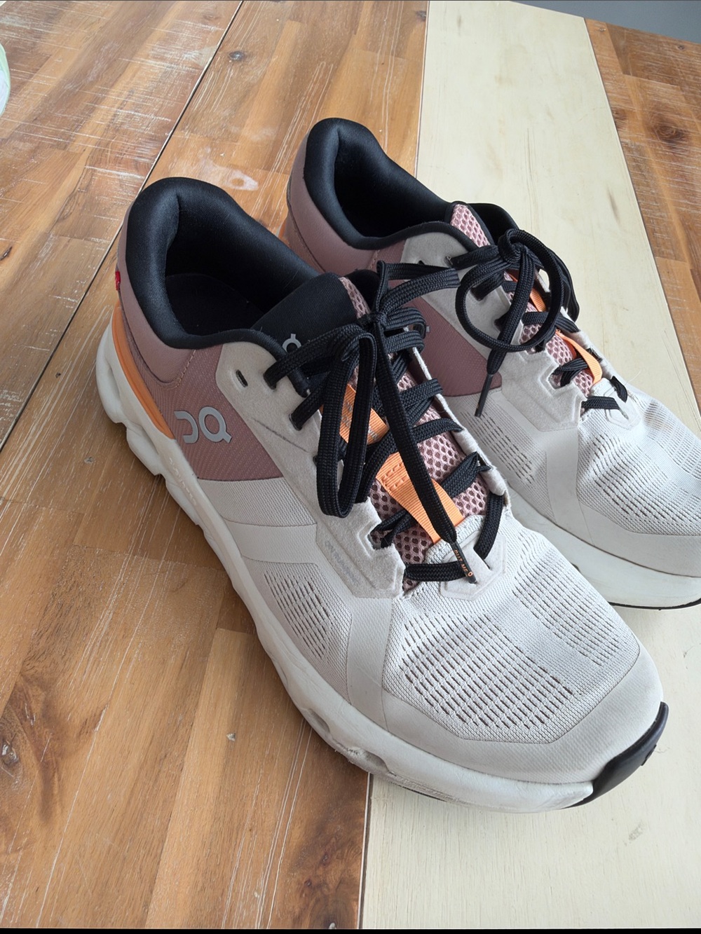 On Running Women's Sneakers in Pink, Orange, Black and White